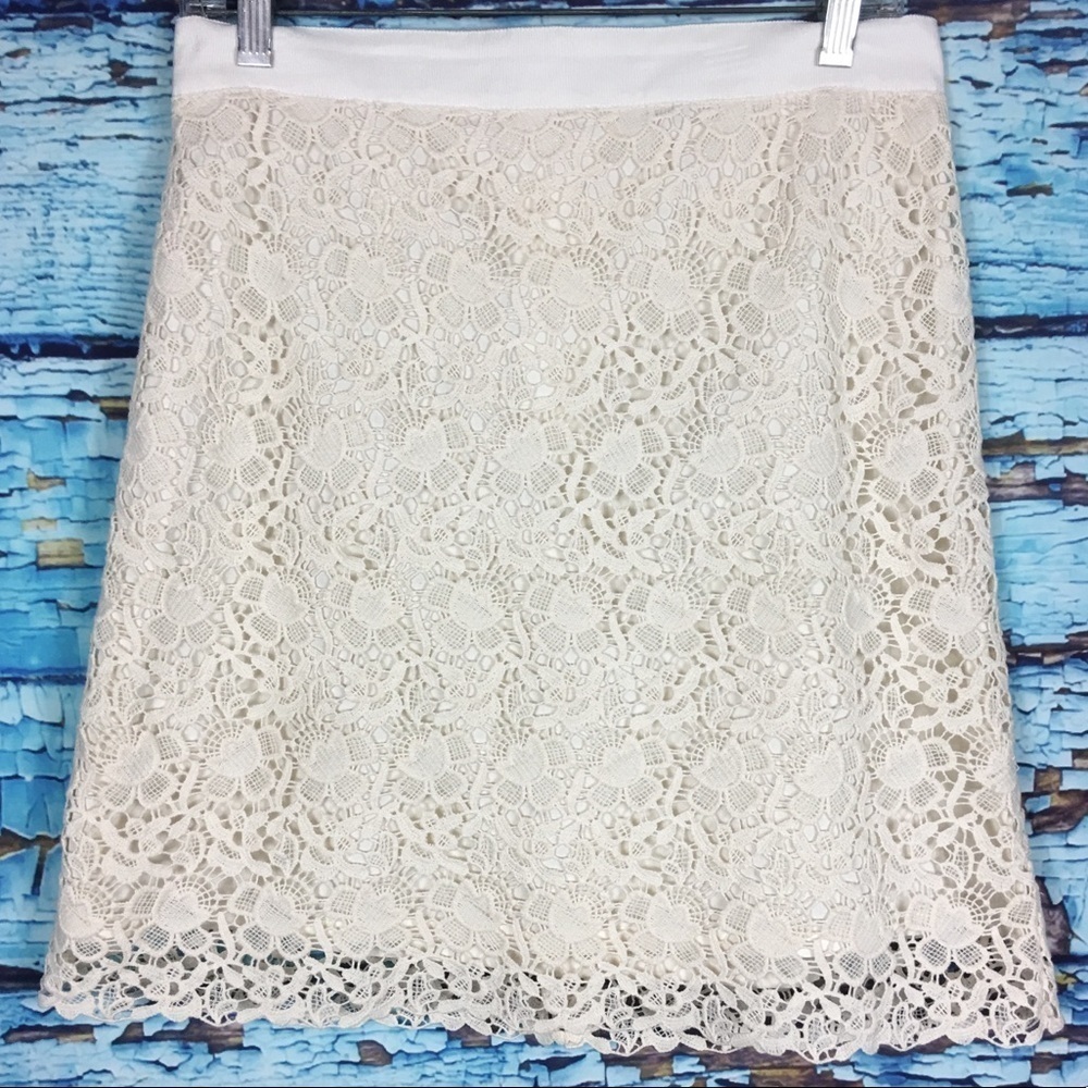 Loft laced off white skirt Sz 6T